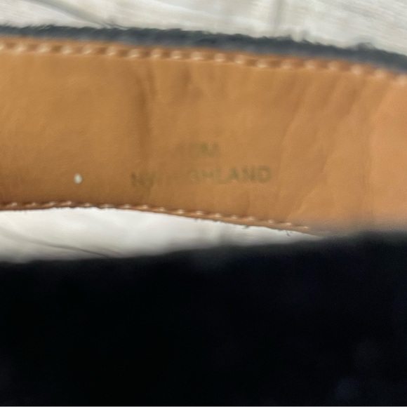 Nine West Highland Lace Up Black Leather Block Heel Booties Size 10 M - Picture 8 of 9